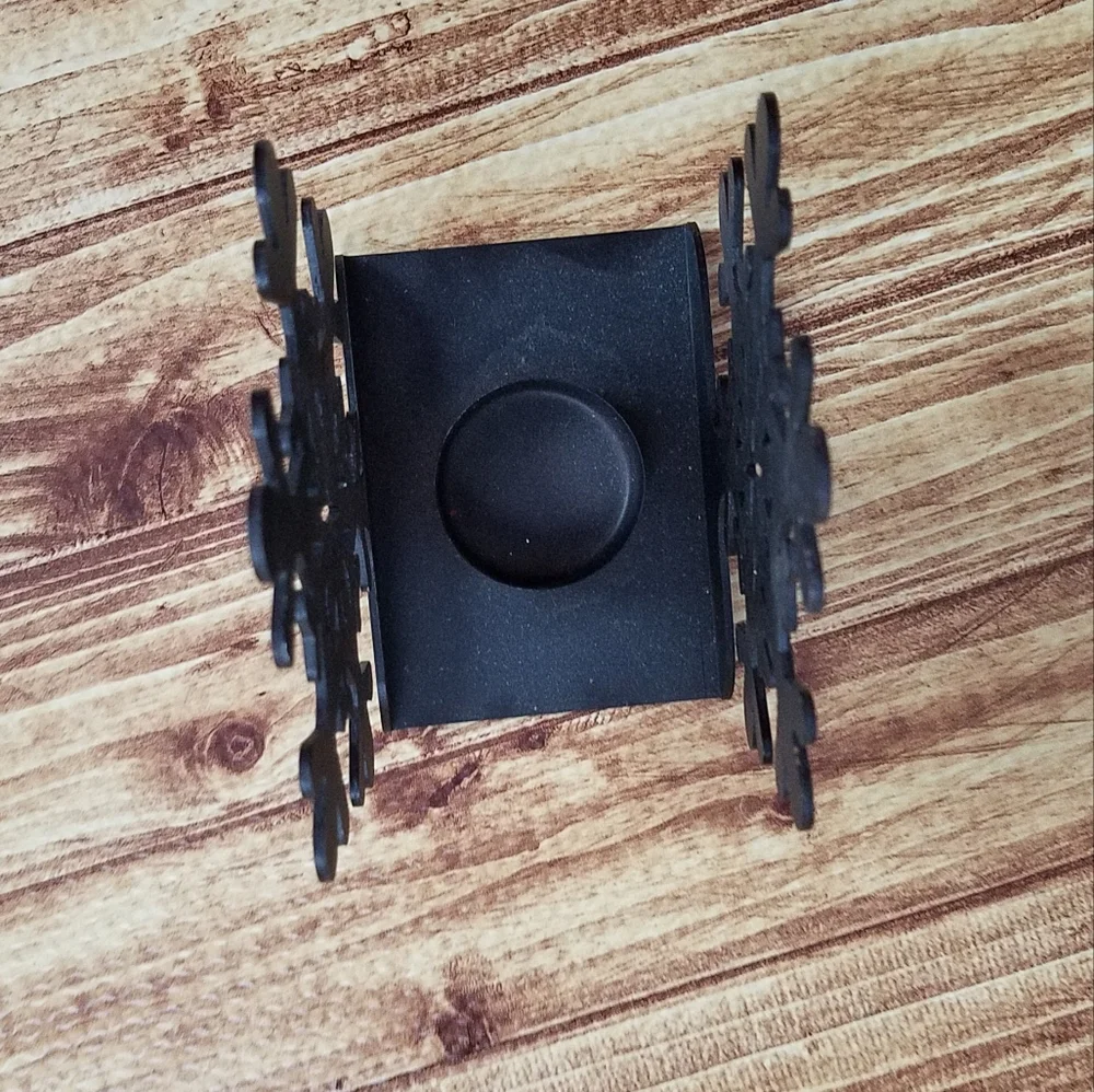 Target Matte Black Rustic Metal Iron Snowflake Candle Holder Votive Christmas